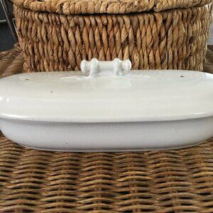 Antique J&G Meakin Vanity/Toothbrush/Comb Holder White Ironstone Hanley England